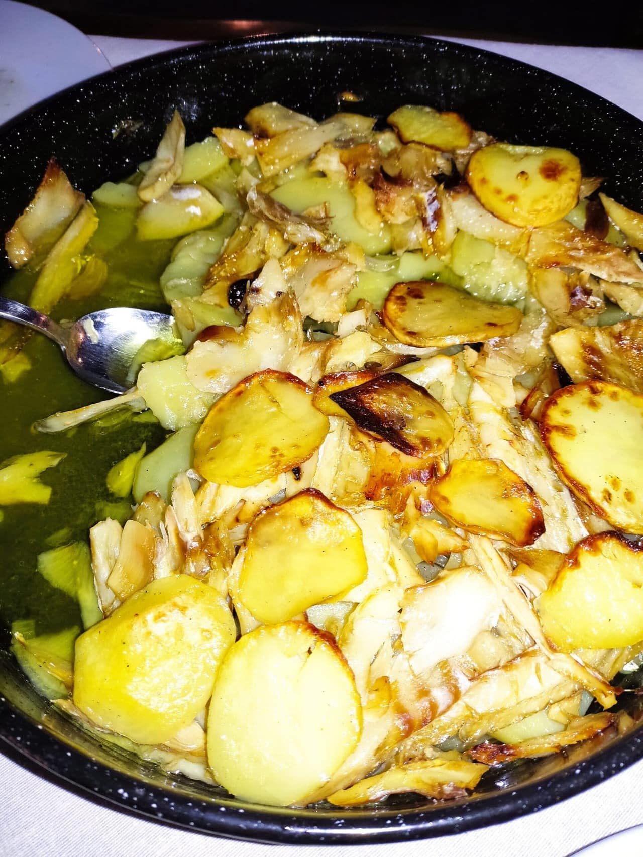 Bakalar — salt cod baked with potatoes
